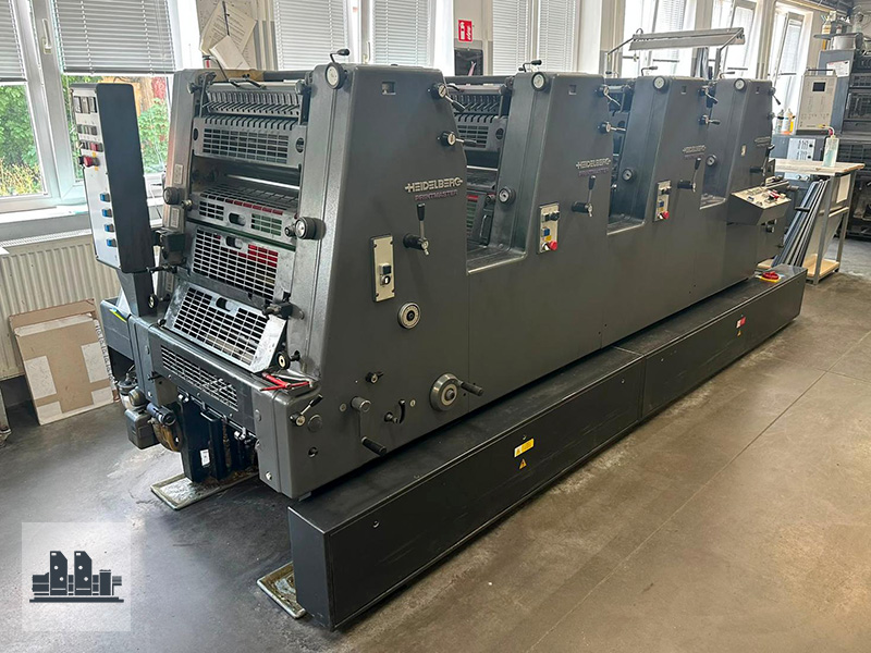 Heidelberg Printmaster GTO 52-4+ (1999) — reliable 4-color offset press for commercial printingHeidelberg Printmaster GTO 52-4+ (1999) — reliable 4-color offset press for commercial printing