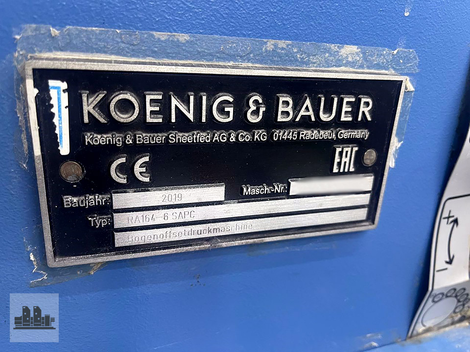 Máquina de impressão offset KBA Rapida 164-6 SAPC (2019)