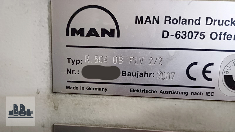ماكنية طباعة 5 لون مقاس نصف الفرخ Roland R504PLV (2007)
